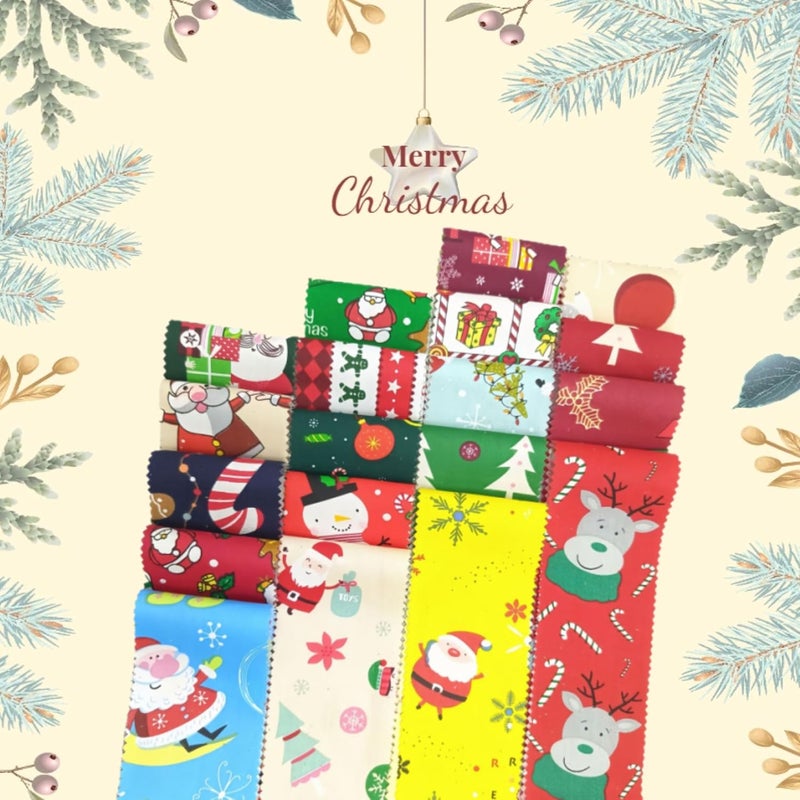 ADAIER 40Pcs Cotton Christmas Jelly Roll Fabric Strips - 2.5×19.6 Inch Pre-Cut Quilting Bundles for Sewing, Patchwork | DIY Cushions, Table Runners, Christmas Home Decor - Image 4
